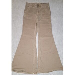 American Eagle Festival Flare Women's 12L Tan High Rise Wide Leg Boho Pants Jean
